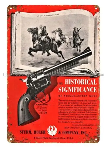 man cave metal wall art 1960 RUGER Blackhawk Revolver metal tin sign 1pc sign