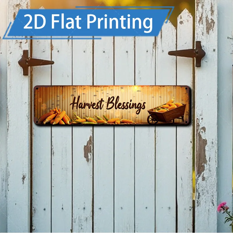 1 قطعة 4x16 بوصة علامة معدنية "البركات الحصاد الريفي الذرة مزرعة ديكور علامة معدنية" #1