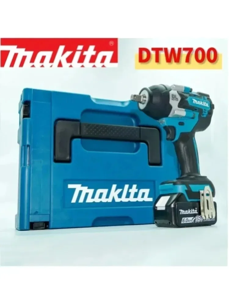 1000 Nm Hochdrehmoment Original Makita DTW700 Schlagschrauber, 18V Vibrationsarmer Bürstenloser Motor, Flexible Drehzahl, Langlebiger Auto-Center-Schraubenschlüssel