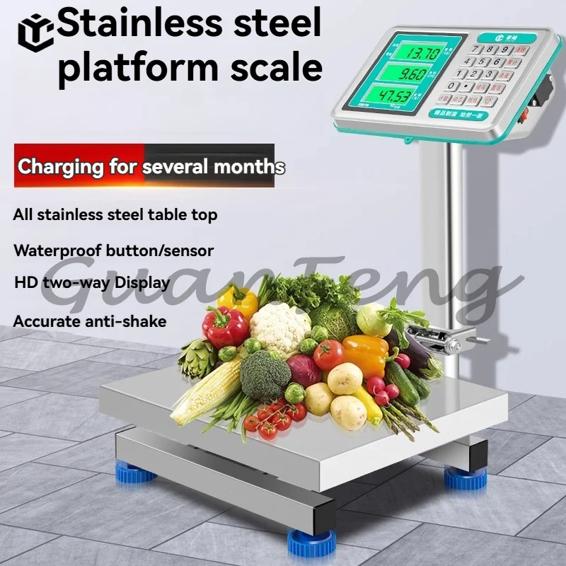 Stainless steel folding commercial electronic scale 60KG 100kg