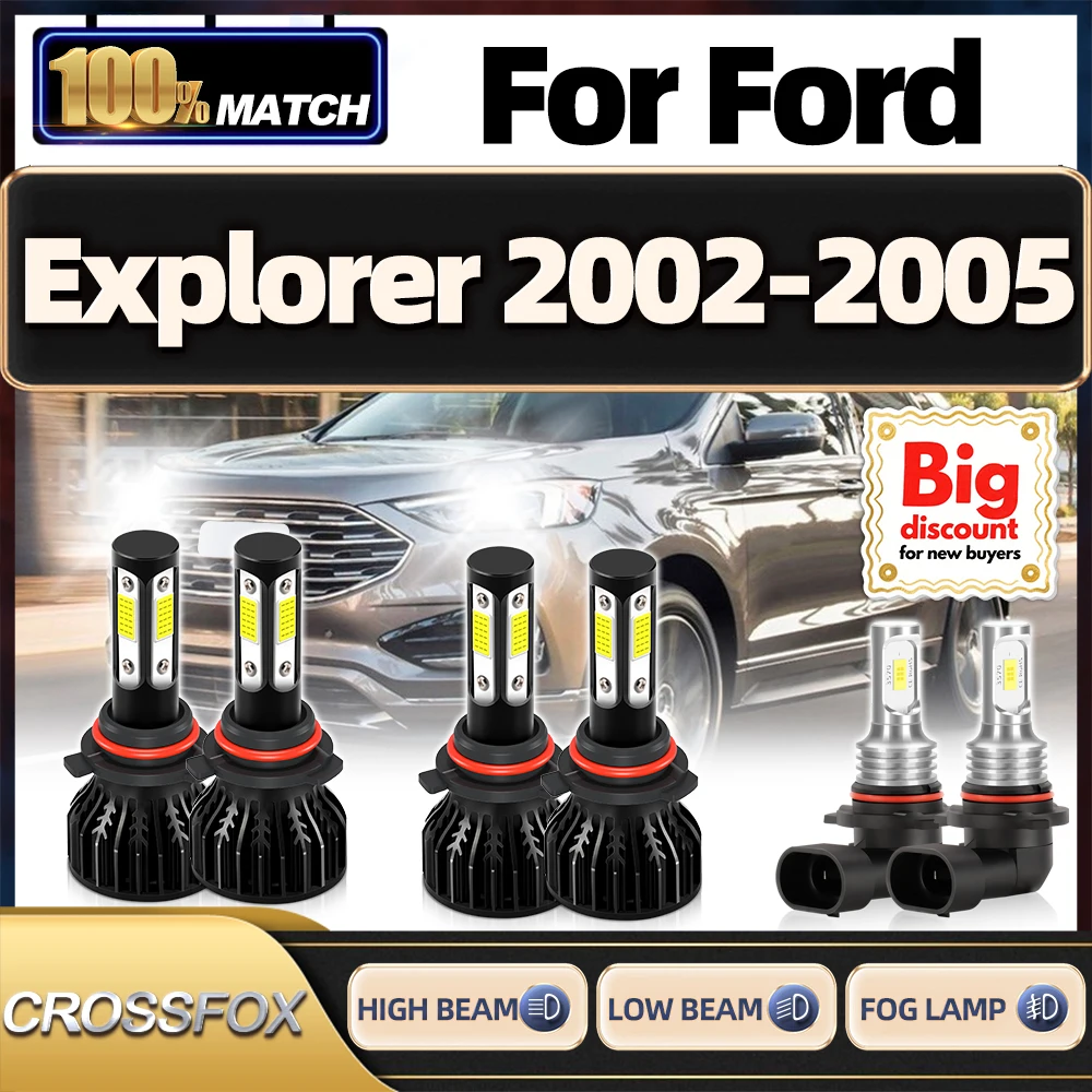 Canbus LED Farol Lâmpadas, 360W, 60000LM, 12V, 6000K, carro branco luzes de nevoeiro, Auto Led Lâmpada para Ford Explorer, 2002, 2003, 2004, 2005