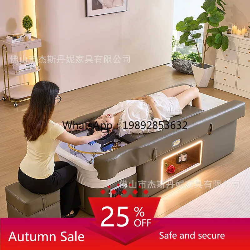 

YFY Storage Head Therapy Shampoo Bed Ceramic Basin with High-end Atmosphere Light Foot Therapy Foot Bath