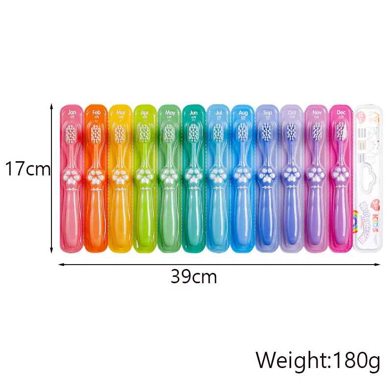 Cute Claw Children's Toothbrush Month Toothbrush 12 Color Soft Fur Macaron Kids Nursing Toothbrush Deep Cleaning Gum Oral Health