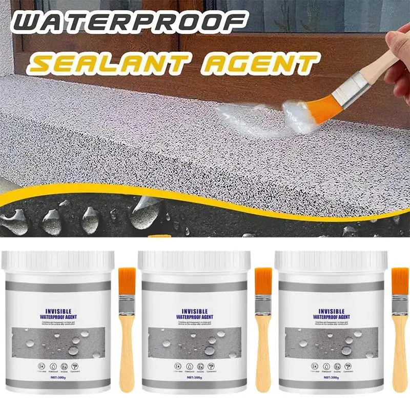 1-5Pcs 300g Waterproof Coating Sealant Agent Transparent Invisible Paste Glue With Brush Adhesive Repair Home Roof Bathroom