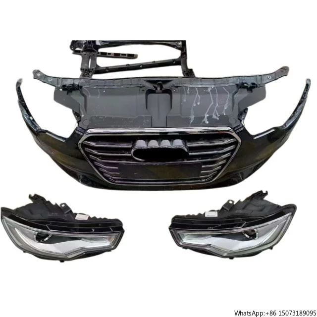 

Auto Body Parts Kit for 2012-2017 A6L Front Bumper Headlight Grille Water Tank Radiator Fan