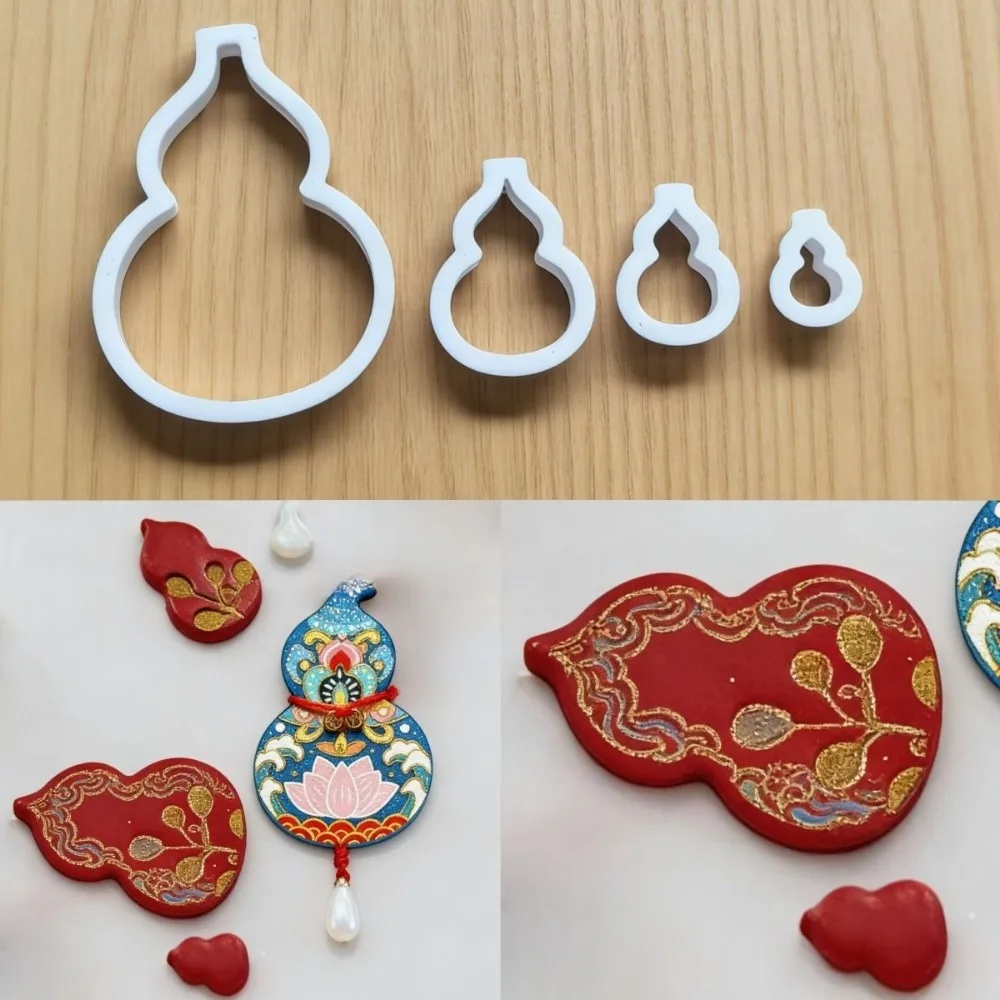 

Gourd Clay Cutters Set, 4PCS Calabash Shape Cutters for Polymer Clay & Air Dry Clay, DIY Jewelry Making Tools for Earrings