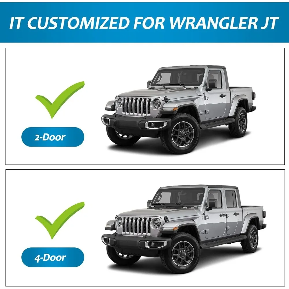 Fender Off Road Front Rear Fenders Compatible With Jeep Wrangler JT 2020 2024 Sport Willys Bolt On ABS Mud Protection