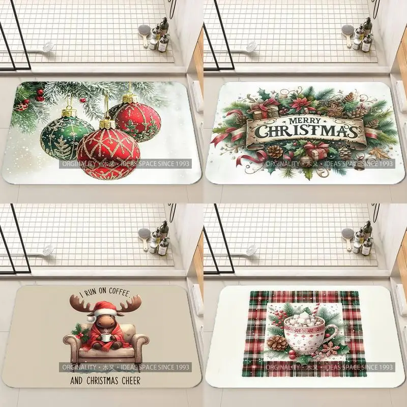 

Christmas Ornament Floor Mat Living Room Decoration Home Sofa Non-Slip Carpet Study Bedroom Tatami Children'S Soft Floor Mat