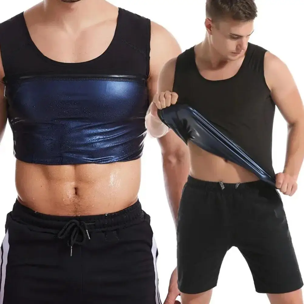 Men Silver Ion Coating Thermo Sweat Sauna Vest Body Shapewear Slimming Shapers Tops Trainer Tank Burning Waist Fat Effect