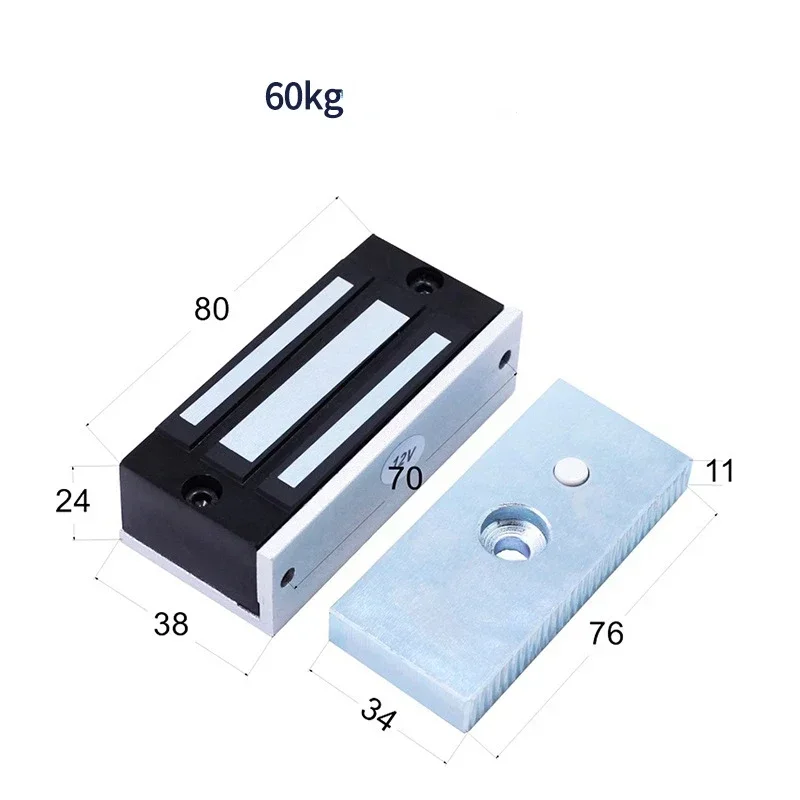 350KG EM Lock With Led Function 12V/24V Fail-Safe 800LBS Magnetic Lock With Led Embedded