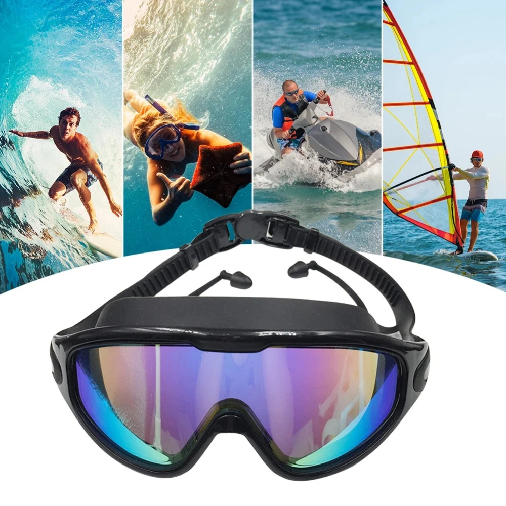 Adult electroplated large frame swimming goggles/anti-fog and anti-ultraviolet/safety optical lenses/swimming accessories