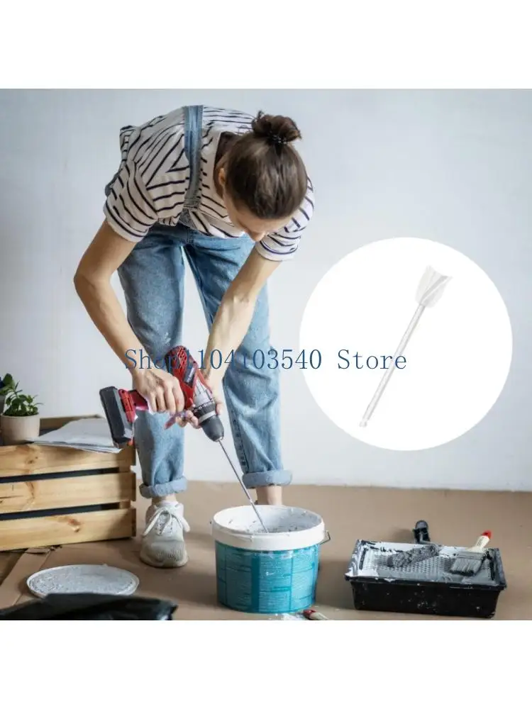 02DC Coating Mixing Paddles for Drill, Plastic Four Blade Stirrer Epoxy Mixing Stirring Rod with 1/4Inch Hexagonal Shank for