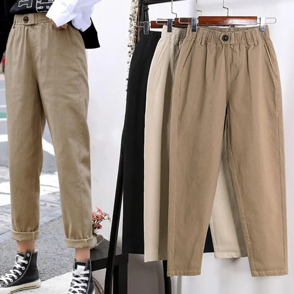 

Stylish Slim Pants Keep Warm 3 Colors Women Pants Soft Touching Cropped Slim Pants