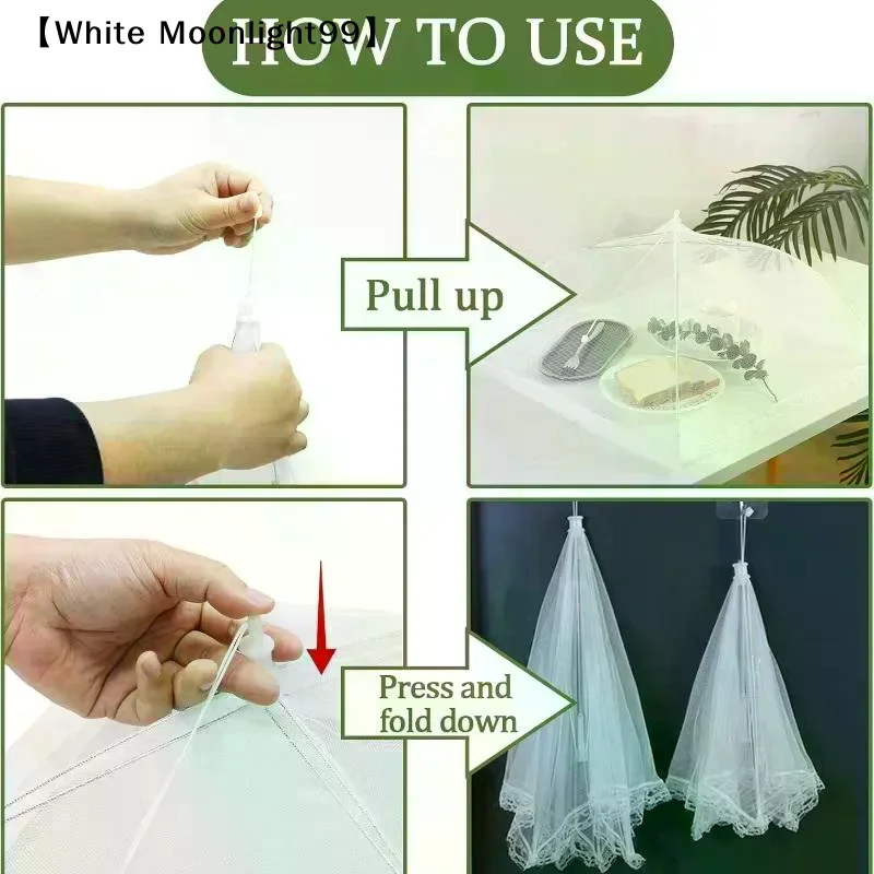 1PC Food Cover Mesh Folding Washable Flies Tables Cover Insect Proof Protective Dish Covers Home Kitchen Storage Accessaries