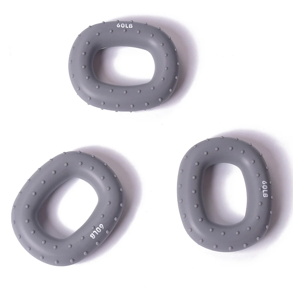 

1Pcs Hand Gripper 60 Pounds Grey Premium Silicone Squeeze Ring for Workout Wrist Hand Strength Training Lightweight Portable