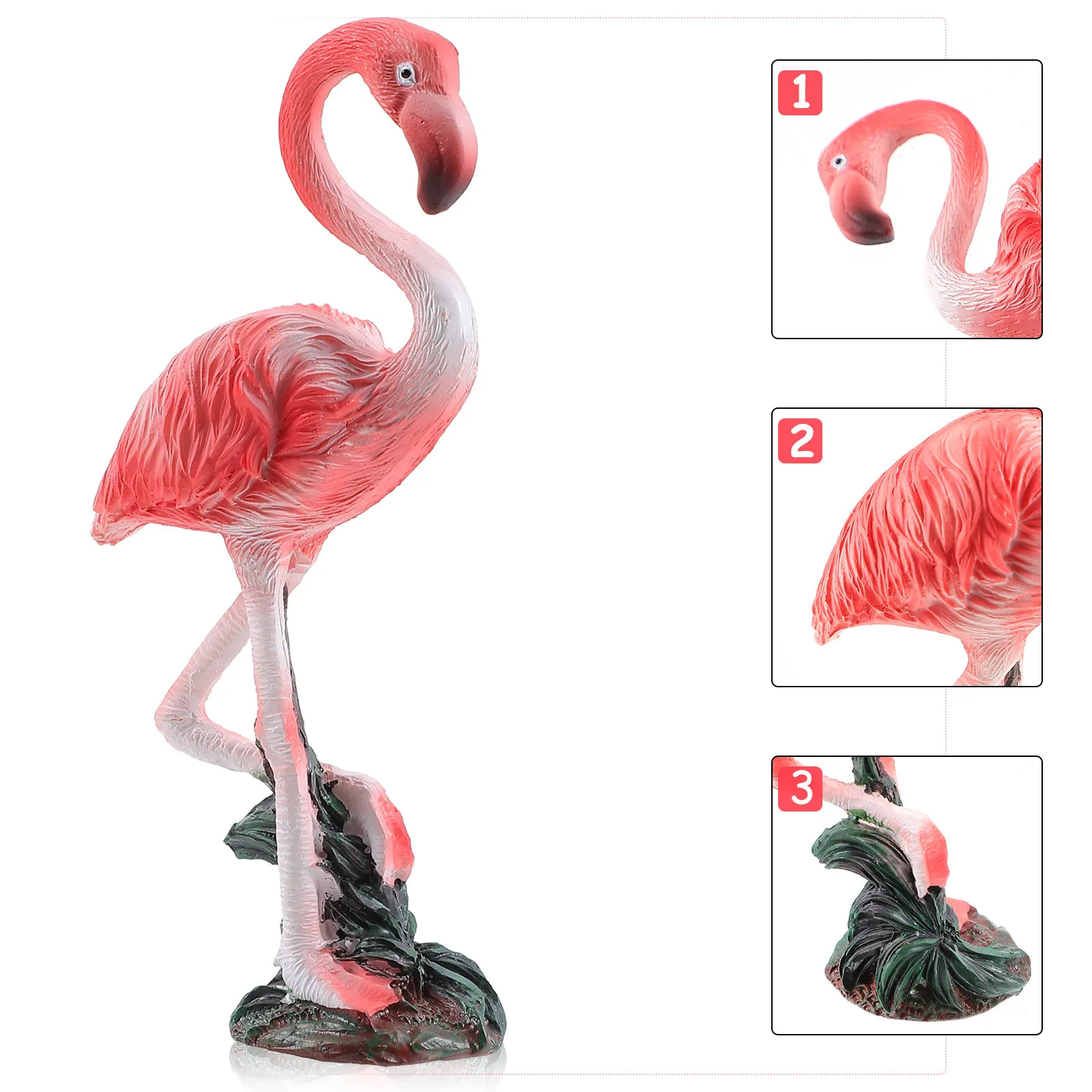 2 قطعة حديقة فلامنغو الراتنج زخرفة حية دائم الديكور للخارجية ساحة الحديقة سطح المكتب بونساي الزينة المشهد الصغير DIY بها بنفسك #5