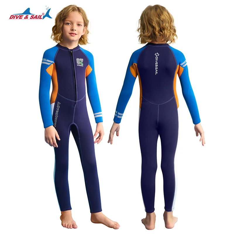 

Kids Wetsuit 1.5mm – Neoprene Wet Suit for Boys Girls, Full Body Youth Thermal Swimsuit Stretch Back Zip for Watersports