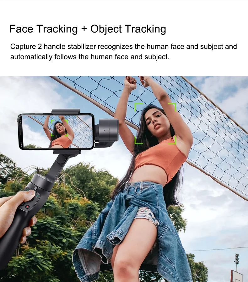 3 Axis Smartphone Handheld Gimbal Stabilizer Bluetooth Camera Action Face Tracking Stabilizer