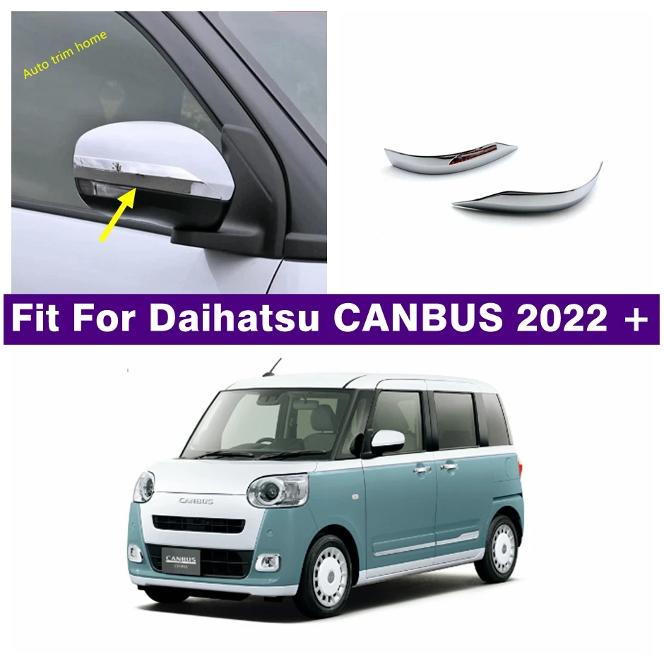 

Chrome Side Door Rearview Mirror Decor Strip Protect Streamer Cover Trim Fit For Daihatsu CANBUS 2022 Car Styling Accessories