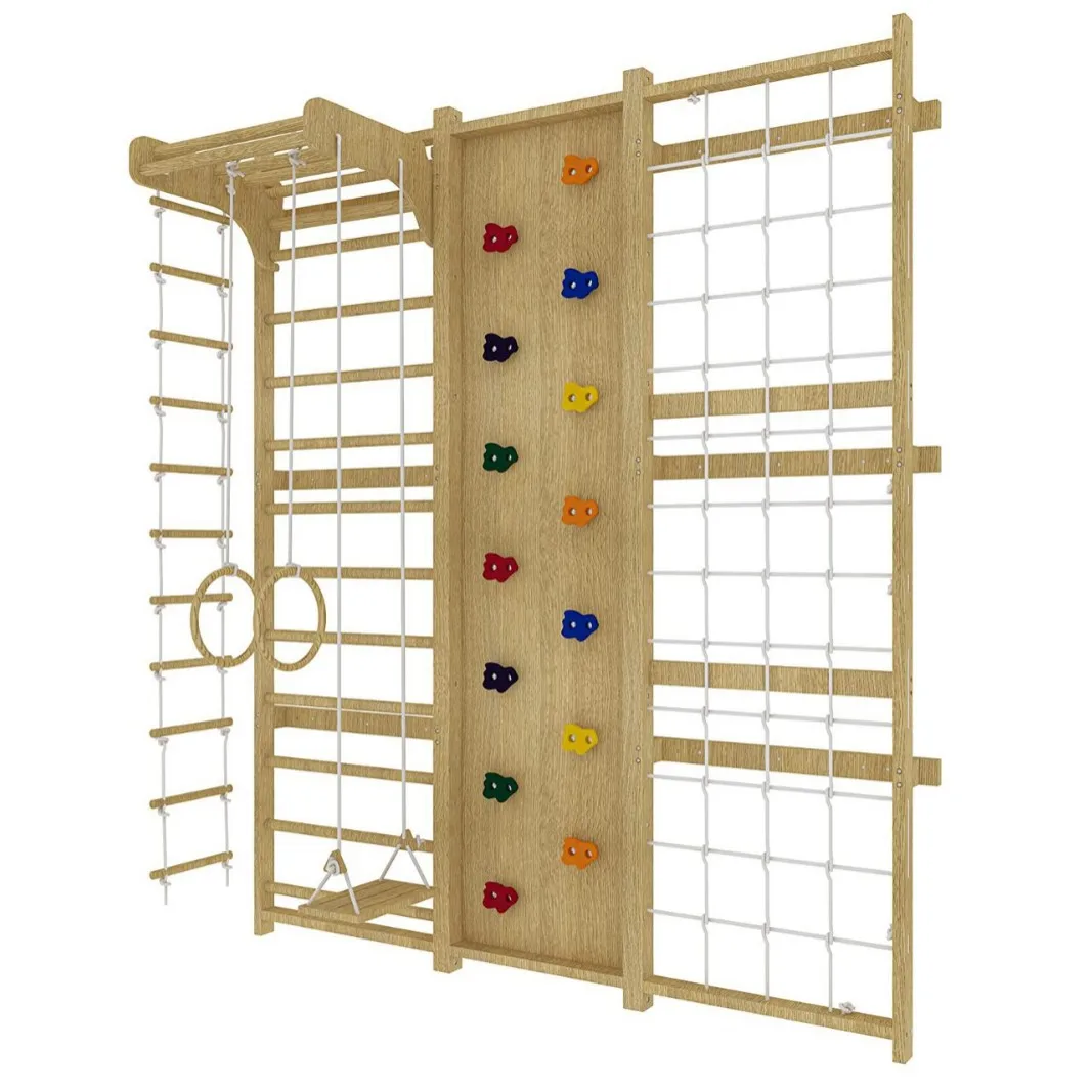 

Деревянный шведский трап для детей с горкой, качелями и веревкой для лазания, для малышей, для домашних игровых комплексов