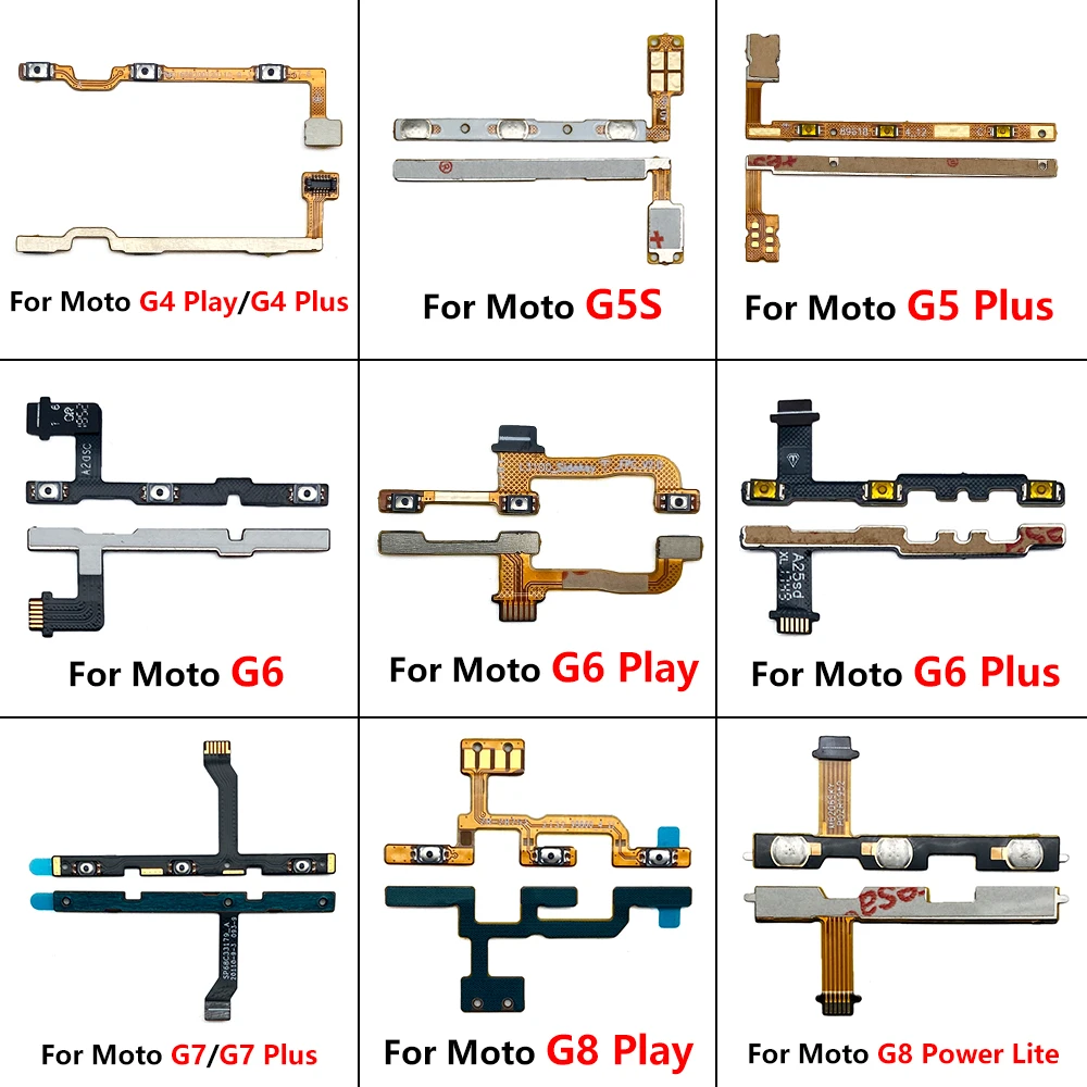 

10 Pcs Power On Off Volume Side Button Key Flex Cable Replacement Parts For Moto G4 G5 G5S G6 Play G7 Plus G8 Power Lite