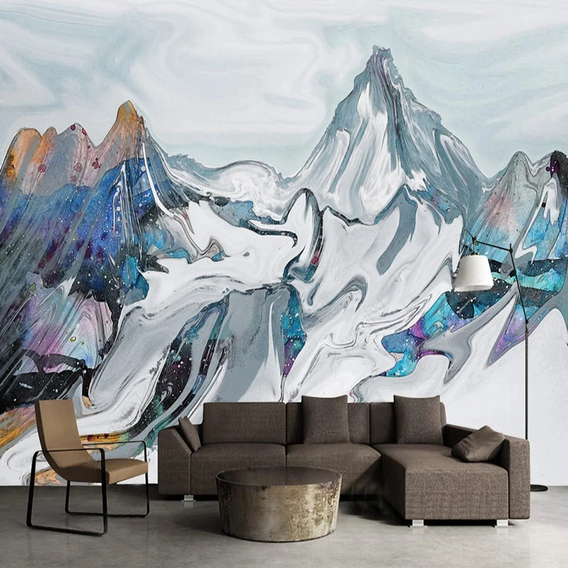 

Custom Mural Wallpaper Chinese Creative Ink Landscape Snow Mountain Living Room Bedroom Background Wall Decor Papel De Parede