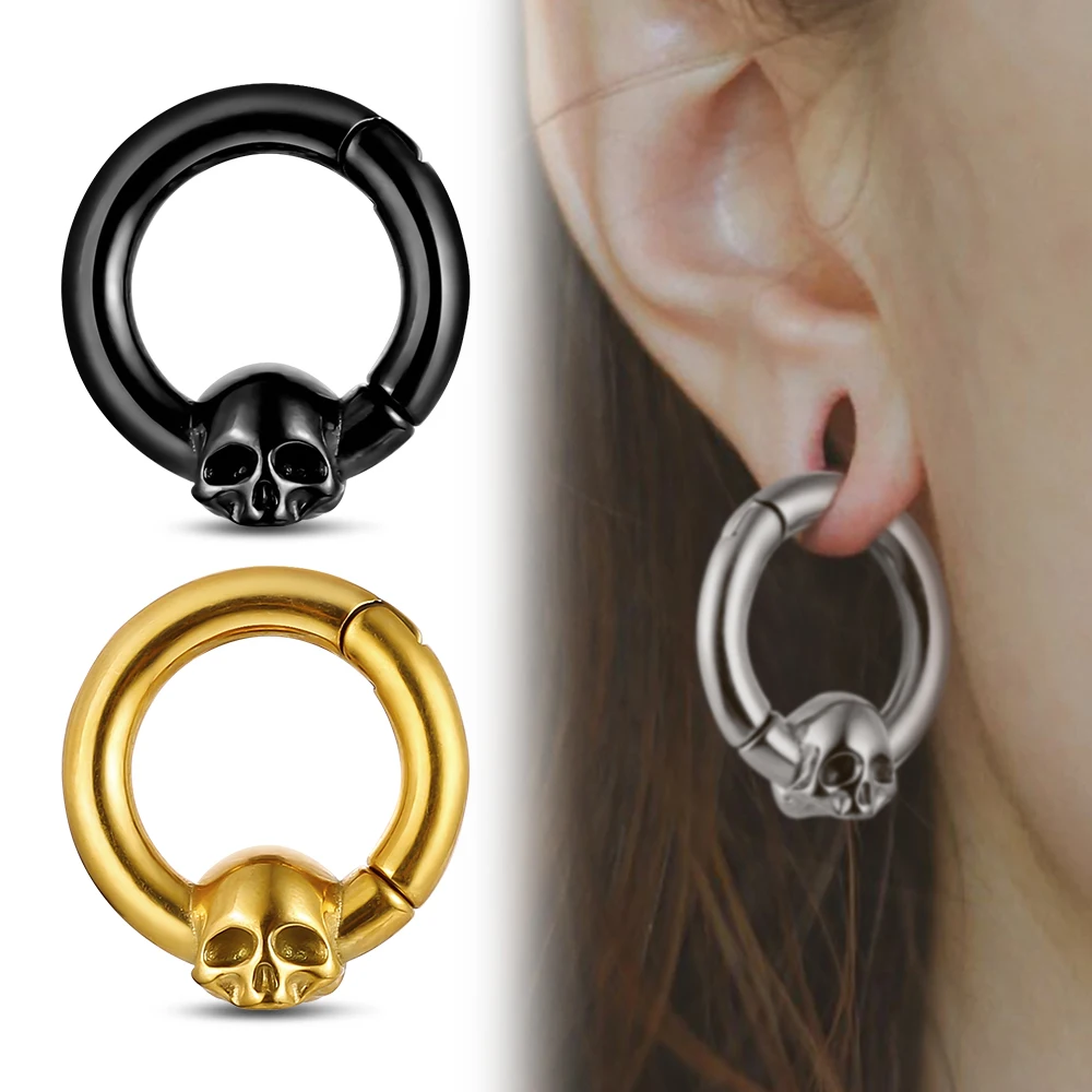 Giga 2PCS Cool Hoop Ear Piercing Expander for Stretched Earlobe 4g(5mm) Stainless Steel Weights Gauges Earrings Body Jewelry