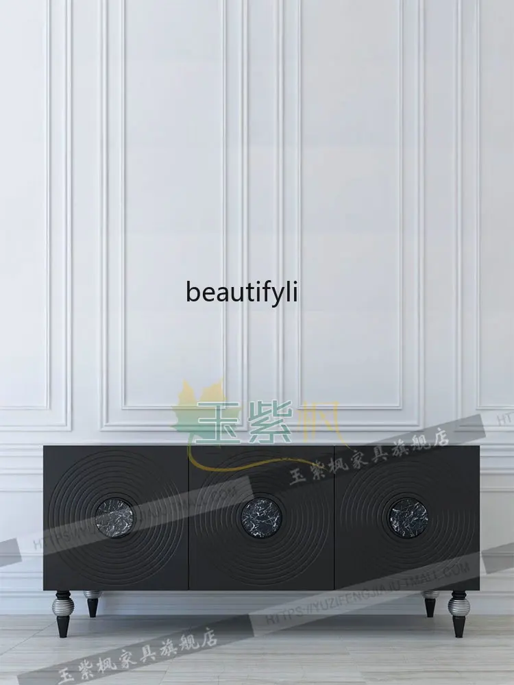 Italian light luxury Nordic side cabinet baking paint tea modern simple home creative locker