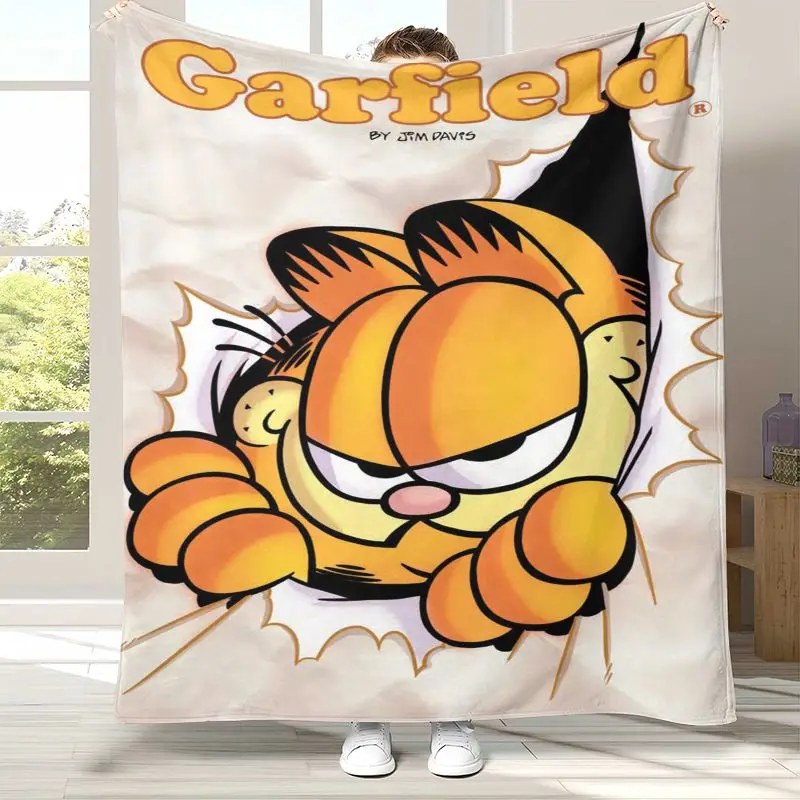 Cute Cartoon G-Garfield Soft Flannel Throw Blanket,Cozy Warm Blanket for Bed,Sofa,Living Room,Picnic,Camping,Home Decor,Gift Kid