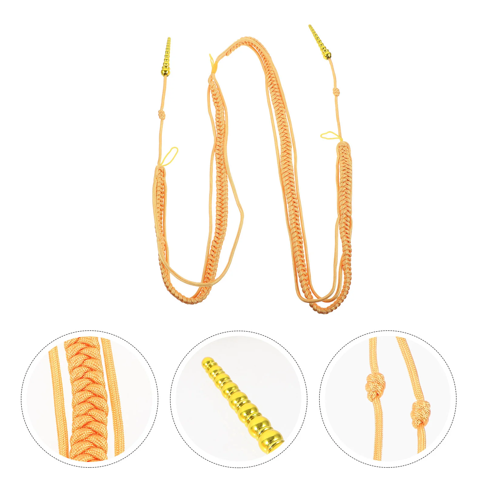 Dress Ribbon Accessories Golden Aiguillette Shoulder Cord Epaulets Long Uniform Cosplay Plastic Formal