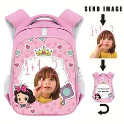 Mochila personalizable con imagen para niños y niñas, bolso escolar para libros, con nombre y logotipo, para guardería