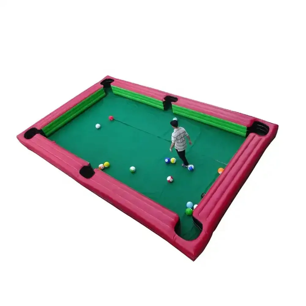 Jeu de billard gonflable amusant, table de billard de football, table de billard de football pour parc d\'attractions extérieur