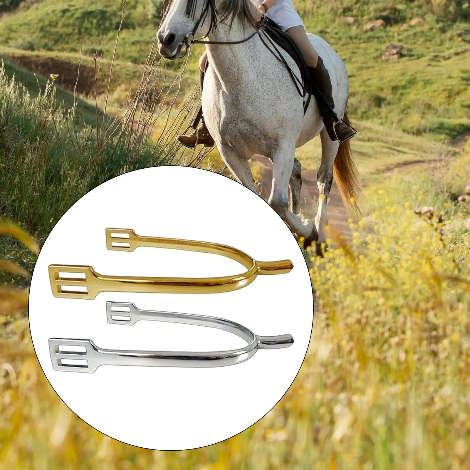 Espuelas de caballo de aleación de zinc, fácil instalación, espolones de montar para hombres y mujeres, entrenamiento ecuestre y doma