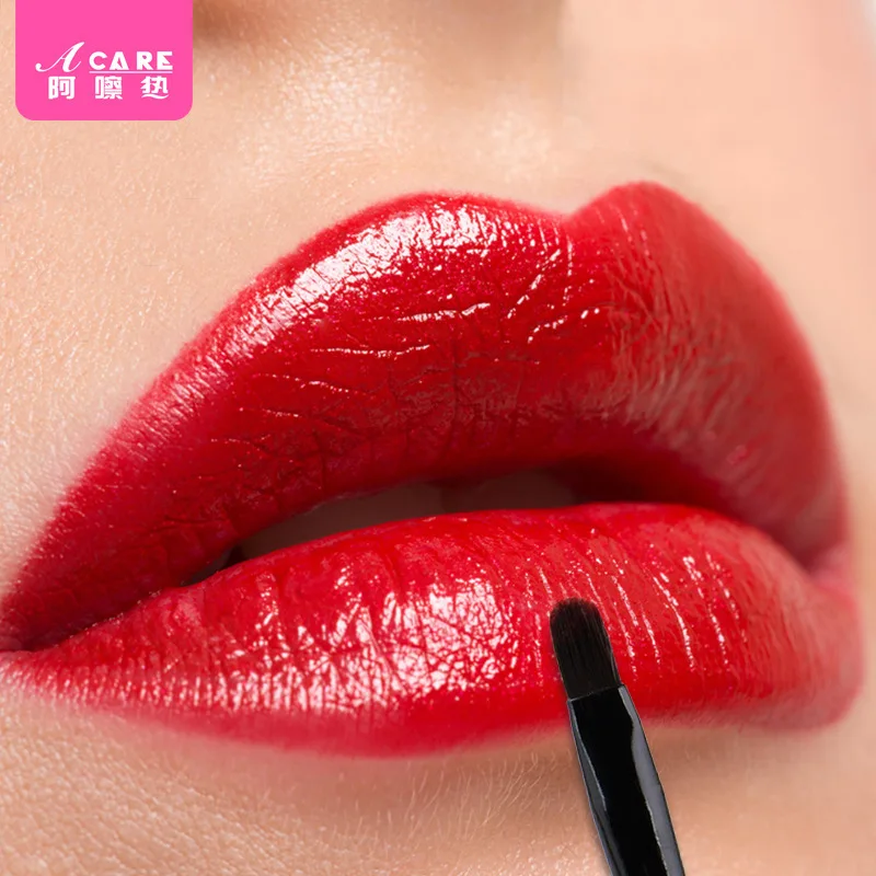 リップブラシ H1-ポータブルリップペンシル ミニメイクブラシ メイクアップ ソフトヘア アウトラインリップブラシ カバー付きメイクアップ