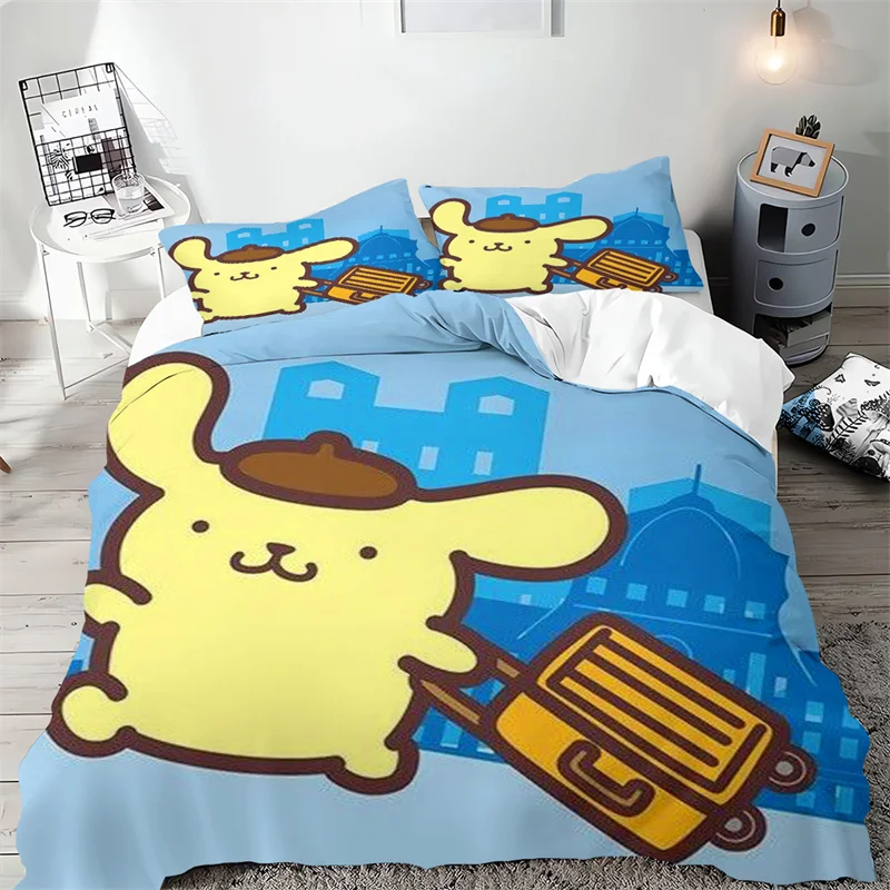 Pompompurin Duvet Set Room Decoration Home Bedding Set Multi-size Single Double Bed Suitable for Adults and Children Sewing