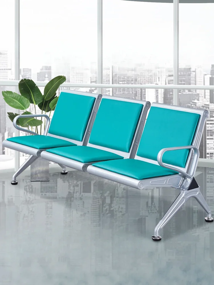 

Row chair reinforced and thickened stainless steel three-person hospital bench waiting for infusion chair