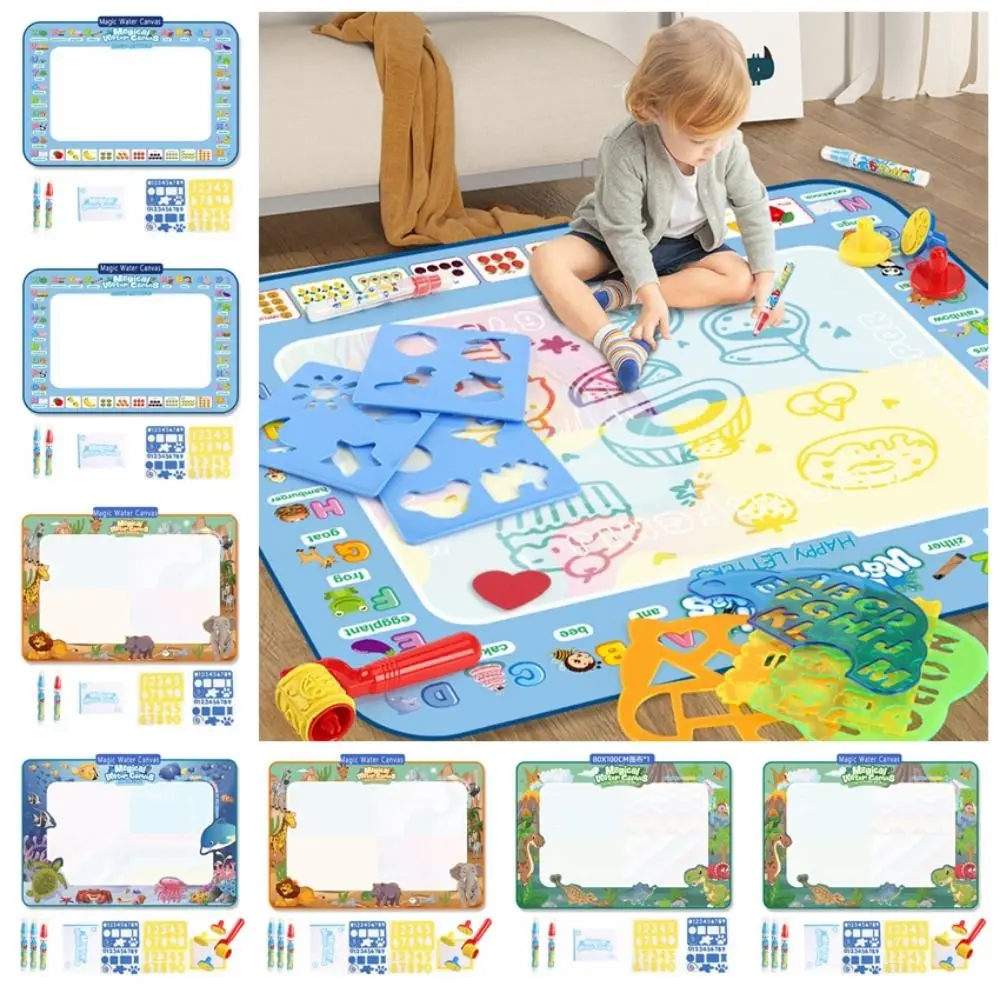 Super Size Magic Water Canvas Reusable Repeated Graffiti Water Painting Blanket Kids Age 3-8 ‎Multicolor