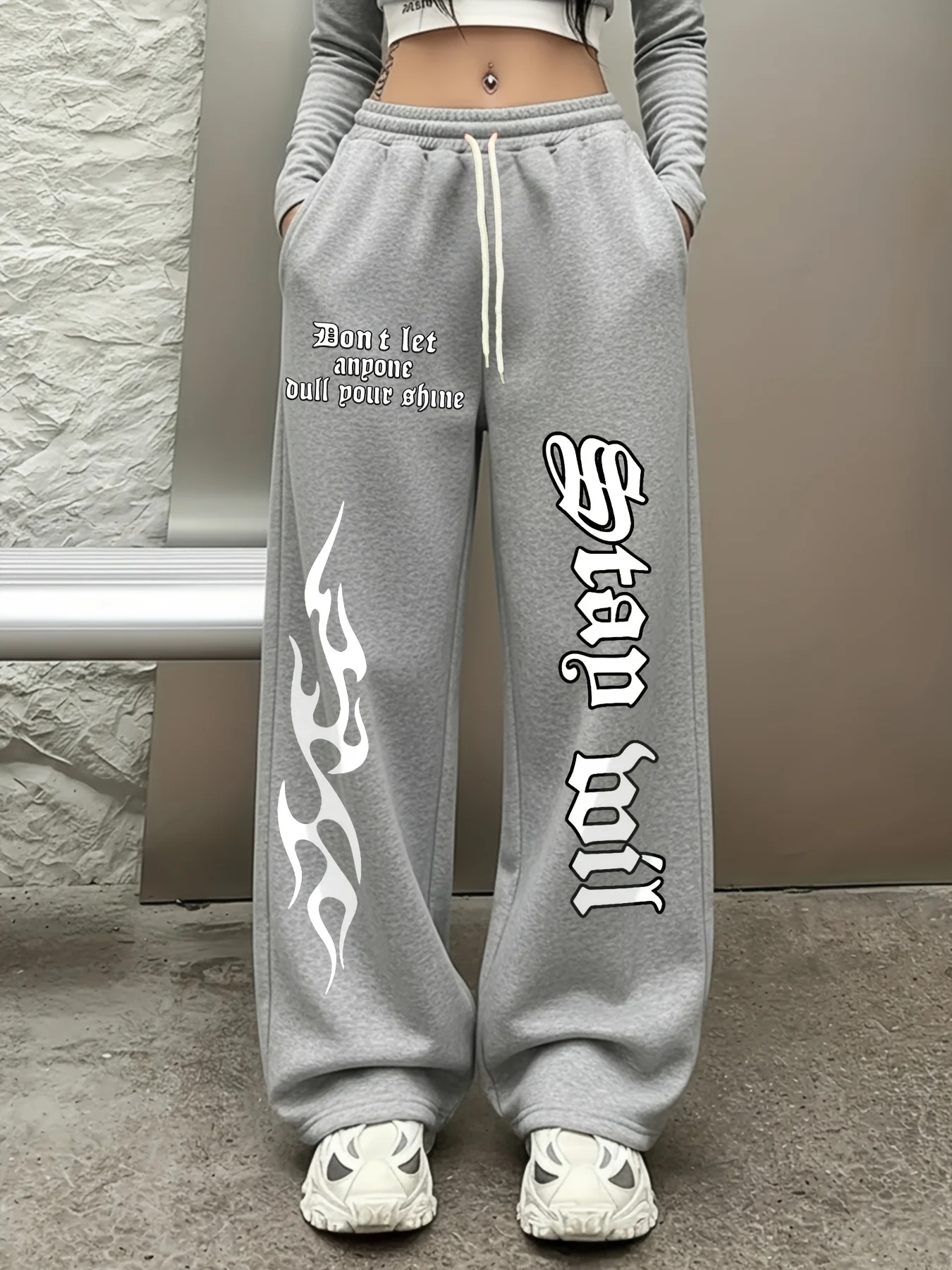 Men Women Hip Hop Trousers 3D Vintage Flame Text Graphic Print Quick Dry Straight Pants Elastic Waist Black Streetwear Pants