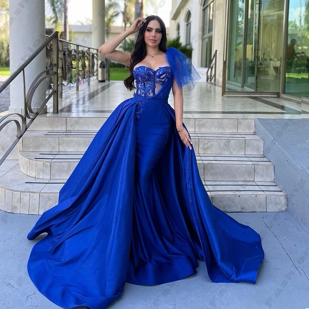 Beautiful Sexy Evening Dresses For Women Fashion Charming One Shoulder Sleeveless Princess Beaded Customized Party Prom Gowns