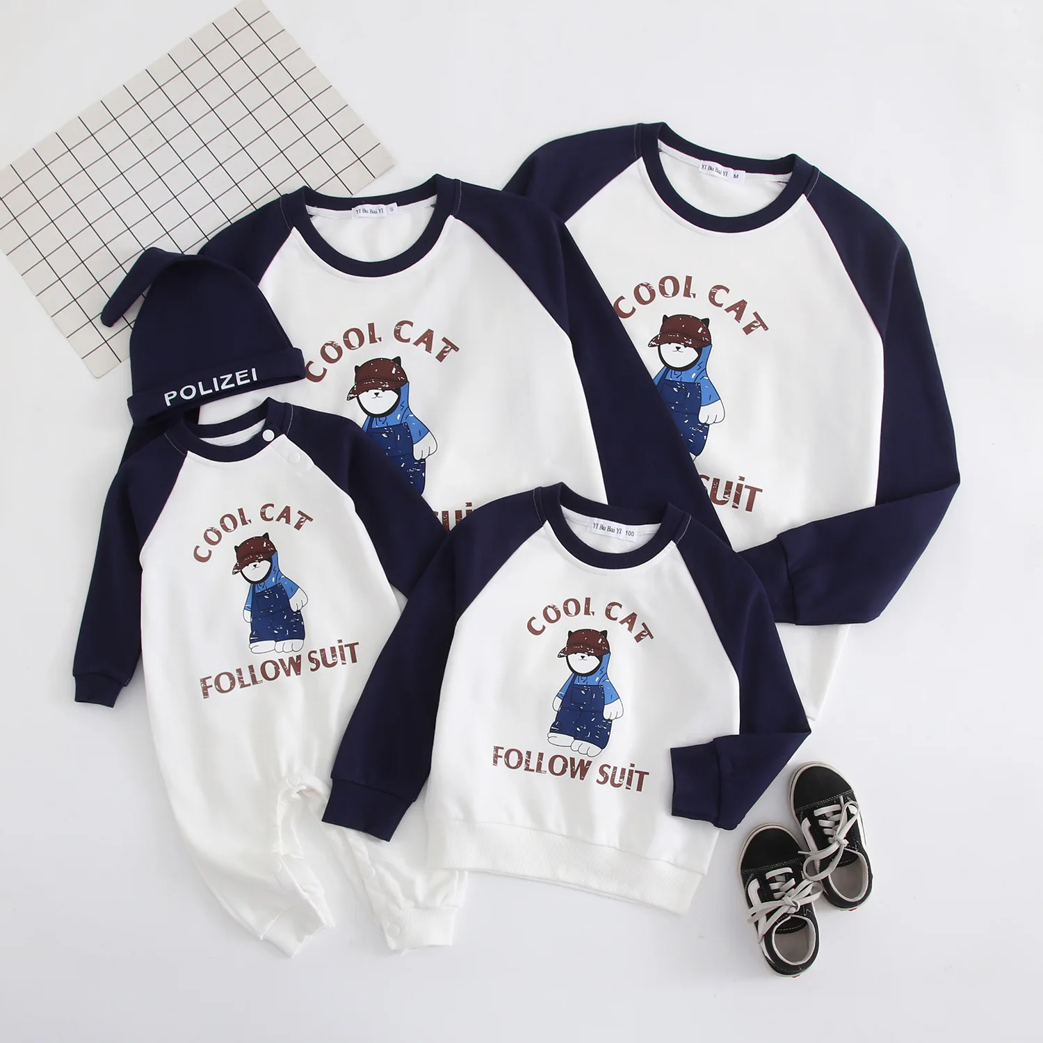 Sweatshirts for The Whole Family Autumn Winter Dad Mom and Son Daughter Clothes Korean Bear Children's Clothing Toddler Romper