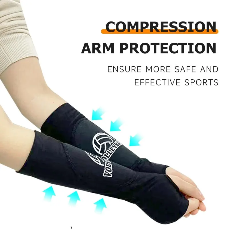 Volleyball Arm Sleeves Training Protection Breathable Compression Thick Sponge Forearm Guard for Women with Protection Pad