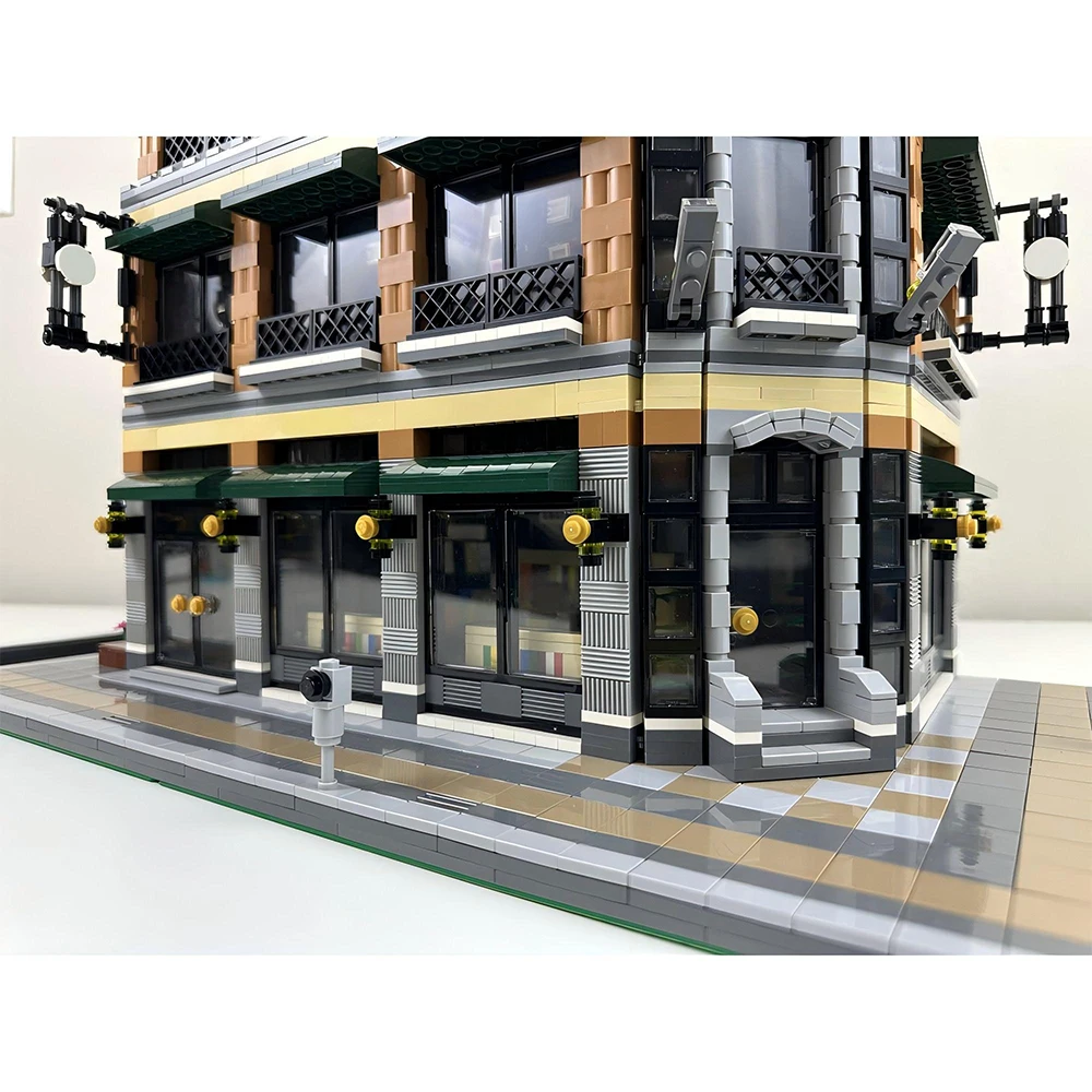 4476PCS MOC Hot Sale City Street Bookstore Cafe Model Store Modular Building Blocks DIY Boys Educational Toys New Year Gift