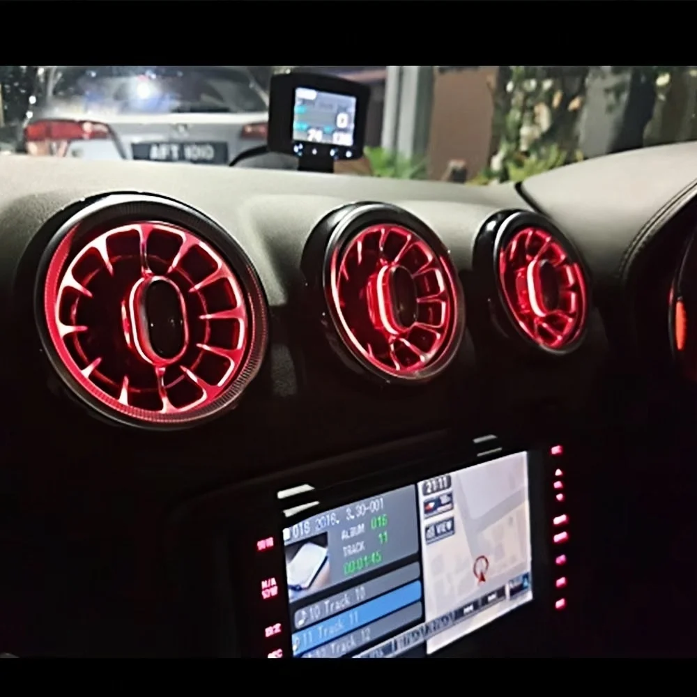 RGB color streamer For Audi TT 2007-2014 APP Control Car Dashboard Ambient Light Air Conditioner Outlet Nozzle Refit 256 Colours
