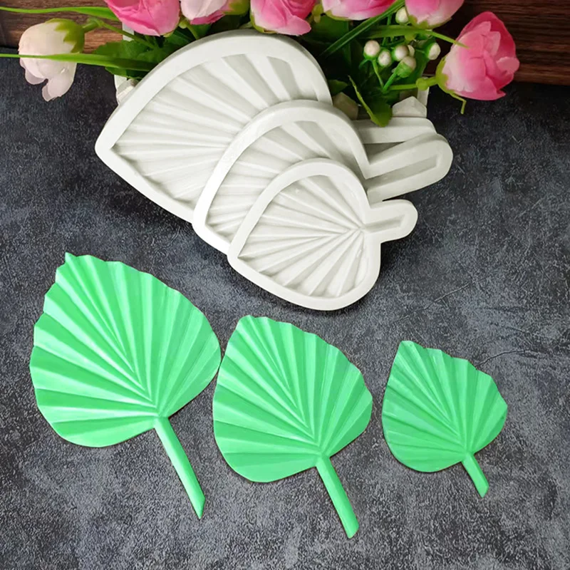 1Pc Palm Leaf Silicone Sugarcraft Mold Turtle Leaves Fan Shape Resin Tools Chocolate Cupcake Fondant Mould Cake Decorating Tools