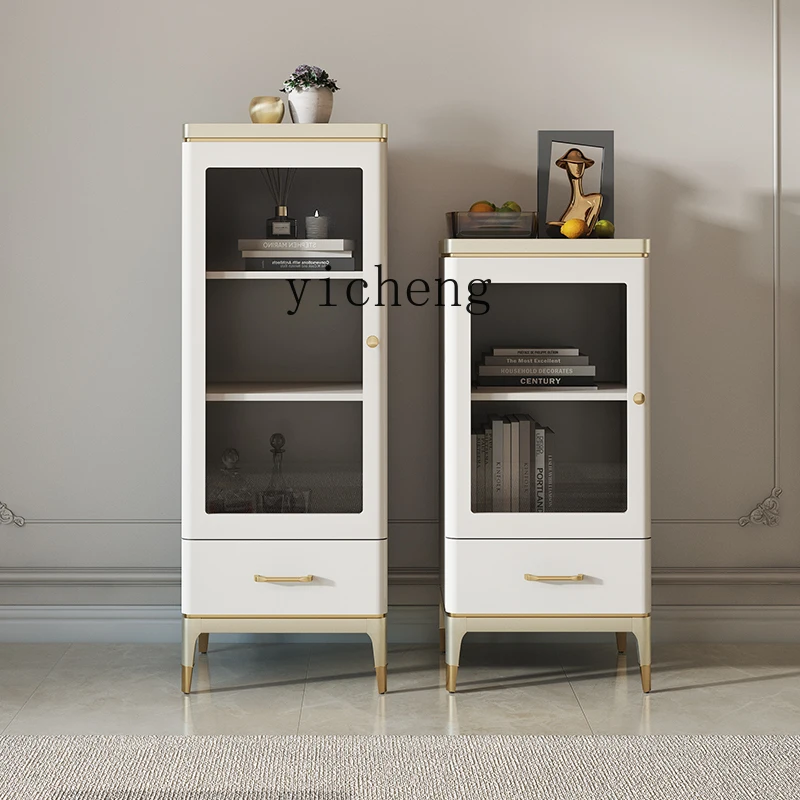 

ZK light luxury floor cabinet modern simple small apartment living room TV cabinet storage solid wood wine cabinet