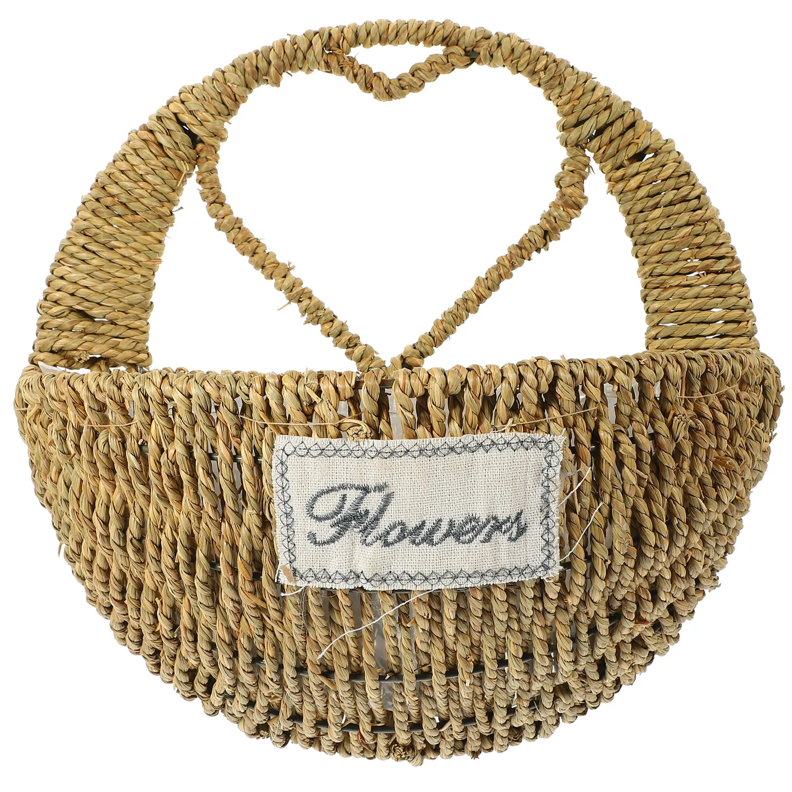 

Hanging Woven Heart Shaped Straw Wall Decor Balcony Flower Pot Storage Indoor Hanging Basket Storage Plants Long Use