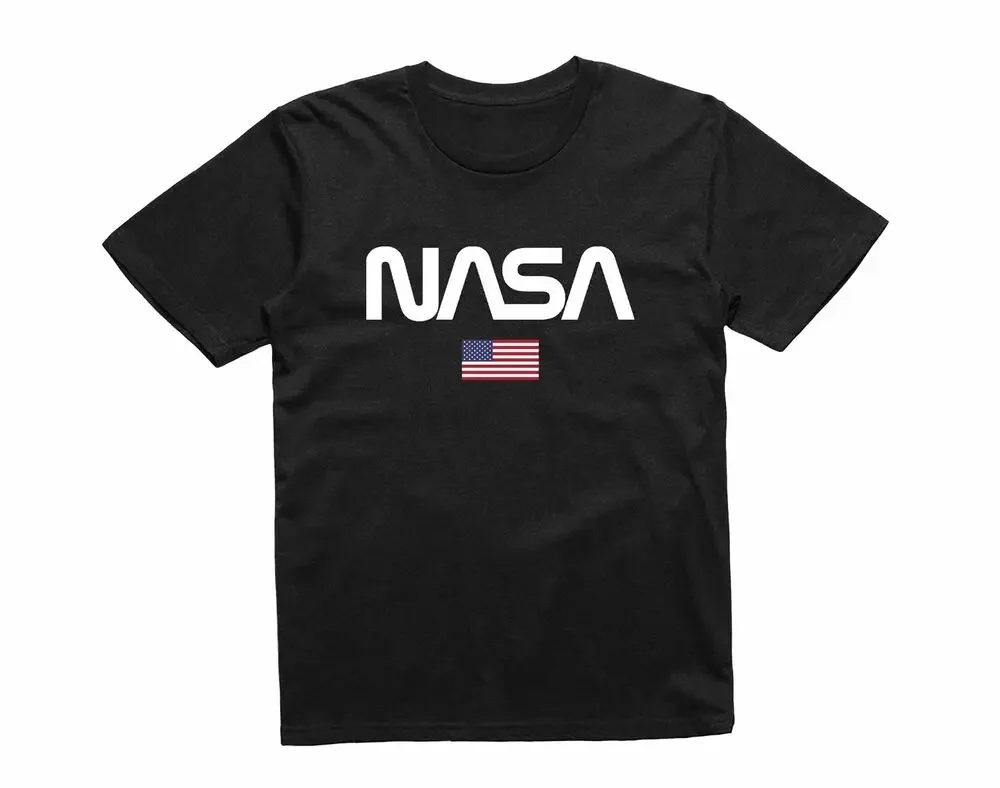 Nasa Logo US Flag Kids T-Shirt Space Agency American Houston Texas Shuttle  For Men Clothing Women Short Sleeve Tees