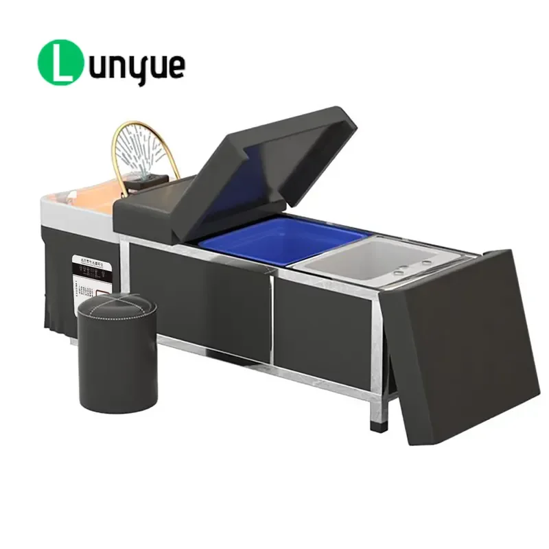 Multifunctional Thai Bed Leather Shampoo Foot Bath Water Tank Circulation Massage Fumigation Modern Style Furniture