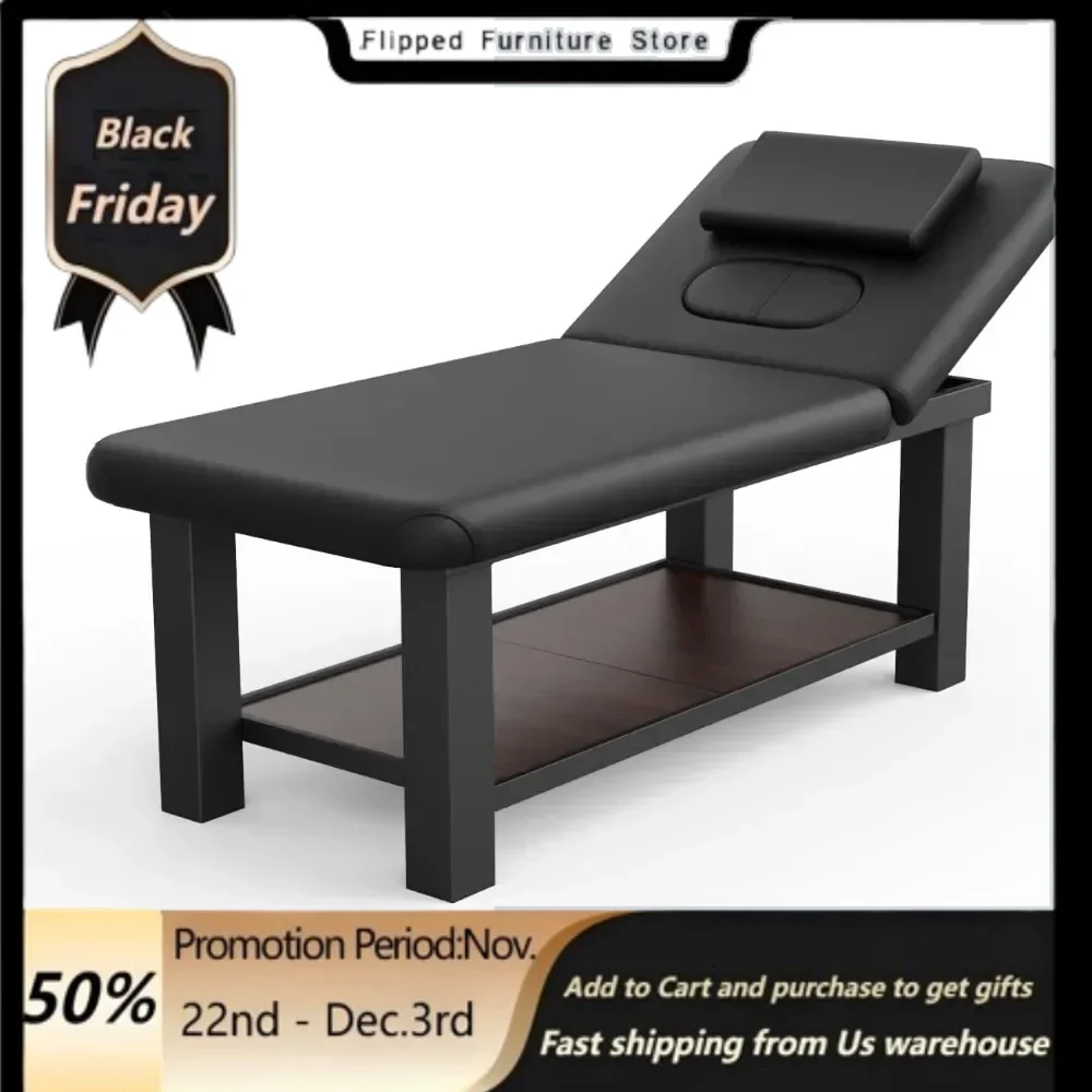 

Massage bed. 700LBS Heavy Duty Stationary Massage Table with Open-Chest & Headrest for Treatment, Physical Therapy,