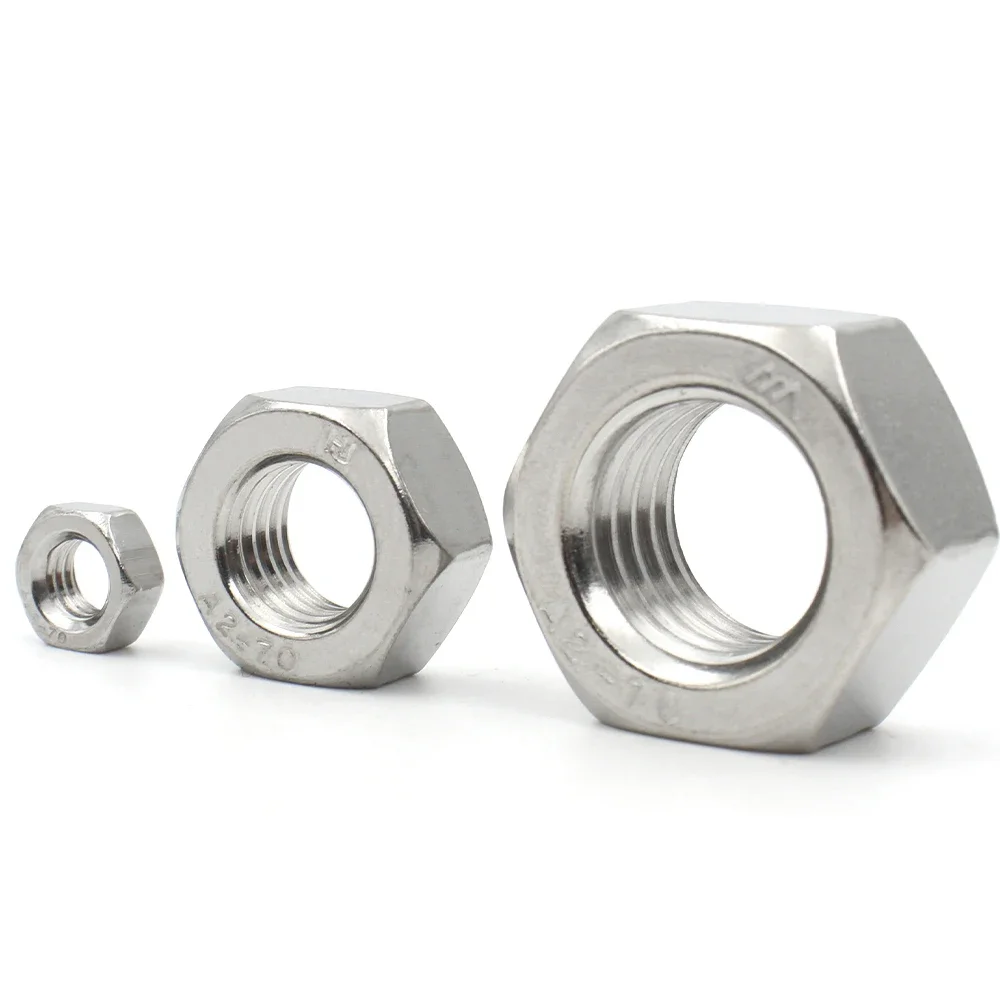 1/2/5/10/20/25/30/100pcs A2-70 304 Stainless Steel Hex Hexagon Nuts M1 M1.2 M1.4 M1.6 M2 M2.5 M3 M4 M5 M6 M8 M10 M12 M16 M20 M24
